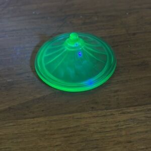 Vintage Arko Agate green depression uranium glass sugar bowl/pitcher 2 1/2” lid